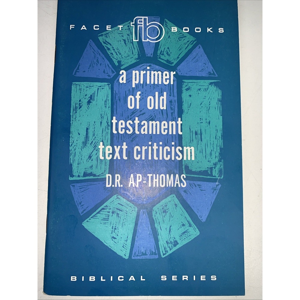 Facet Books A Primer Of‎ Old Testament Text Criticism